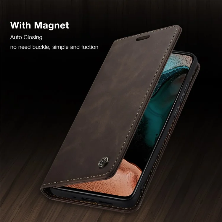 Caseme 013 Serie Case de Cuero Absorbido Automáticamente Para Xiaomi Redmi K30 Pro/Poco F2 Pro - Café