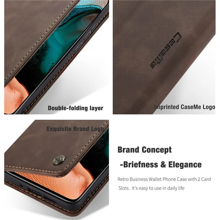 CASEME 013 Series Auto-absorbed Leather Case for Xiaomi Redmi K30 Pro/Poco F2 Pro - Coffee