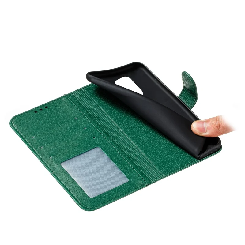 Imprimer Perlume Match Litchi Skin en Cuir Portefeuille Pour Xiaomi Redmi Note 9S / Remarque 9 Pro Max / Remarque 9 Pro - Vert