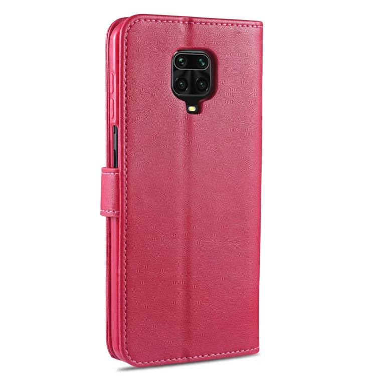 AZNS Leather Stylish Phone Case for Xiaomi Poco M2 Pro/Redmi Note 9 Pro/Redmi Note 9 Pro Max/Redmi Note 9S - Red