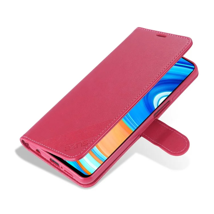 AZNS Leather Stylish Phone Case for Xiaomi Poco M2 Pro/Redmi Note 9 Pro/Redmi Note 9 Pro Max/Redmi Note 9S - Red