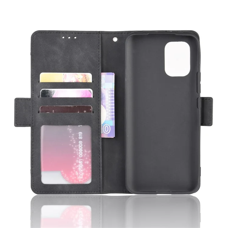 Protección de Ranuras Múltiples Protección de Caparazón Magnético PU Para Xiaomi Mi 10 Lite 5G/10 Youth 5G - Negro