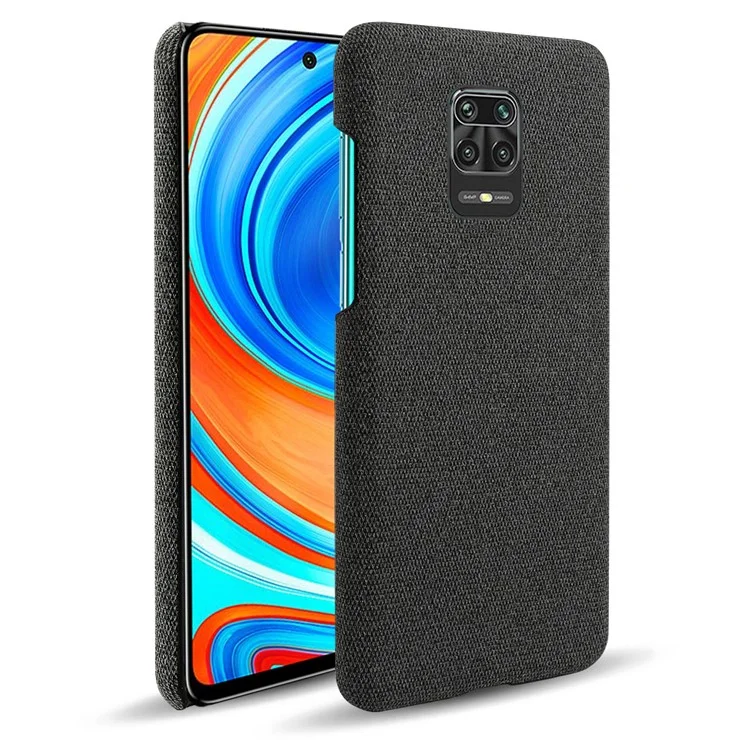 KSQ Cloth Coated PC Mobile Protective Phone Case Cover for Xiaomi Redmi Note 9S / Redmi Note 9 Pro / Redmi Note 9 Pro Max - Black