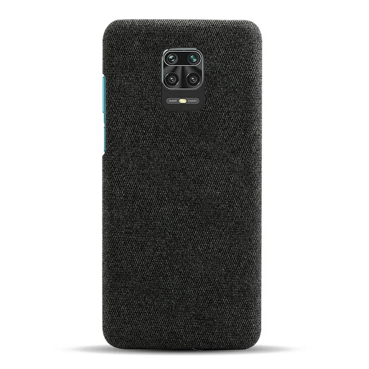 KSQ Cloth Coated PC Mobile Protective Phone Case Cover for Xiaomi Redmi Note 9S / Redmi Note 9 Pro / Redmi Note 9 Pro Max - Black