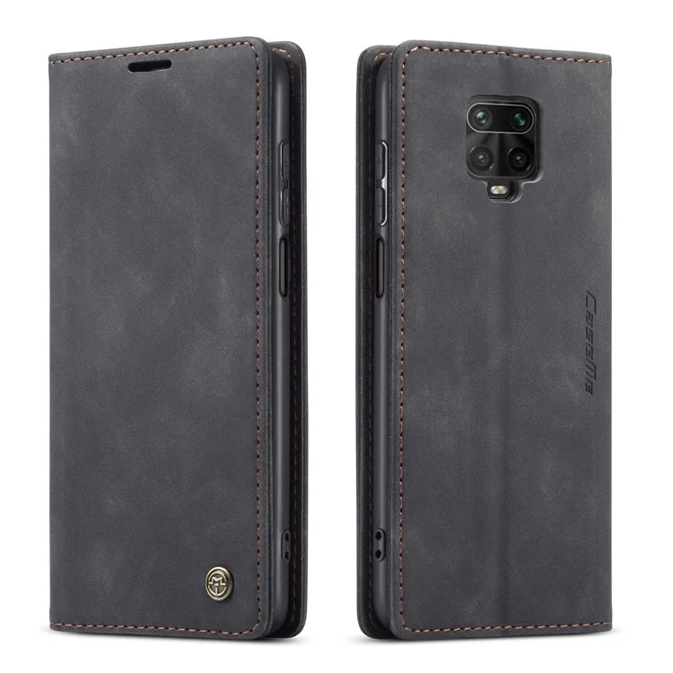 Caseme 013 Serie Case de Billetera de Cuero Absorbido Automáticamente Para Xiaomi Redmi Note 9 Pro/nota 9 Pro Máx/nota 9S - Negro