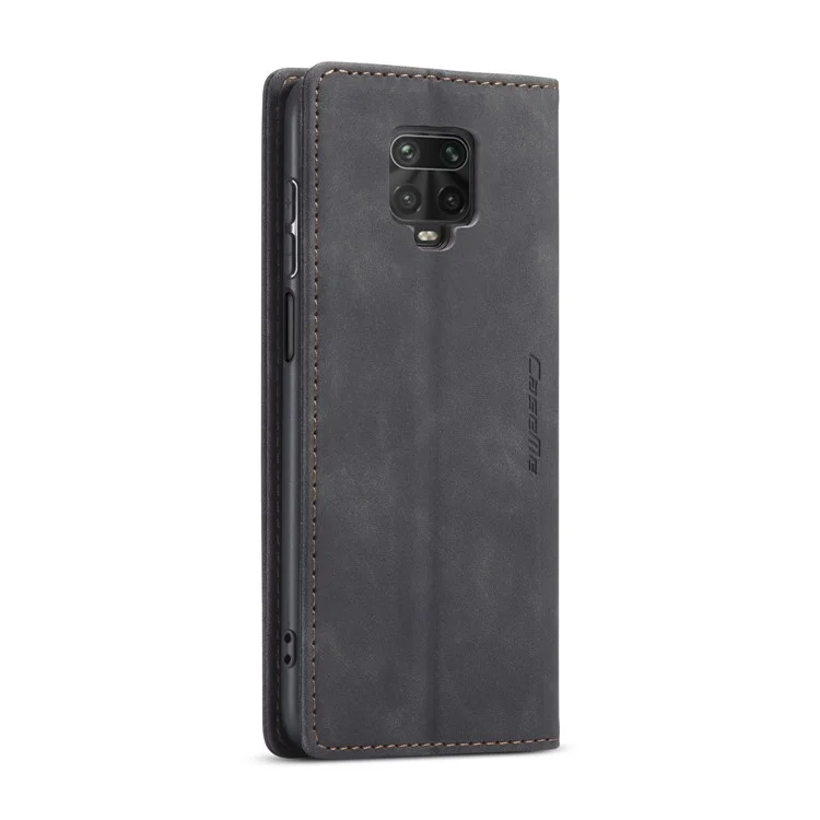 Caseme 013 Serie Case de Billetera de Cuero Absorbido Automáticamente Para Xiaomi Redmi Note 9 Pro/nota 9 Pro Máx/nota 9S - Negro