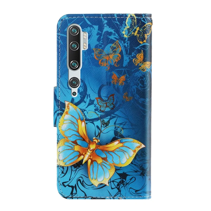 Pattern Printing Leather Stand Case with Card Slots for Xiaomi Mi Note 10/Mi Note 10 Pro - Butterflies