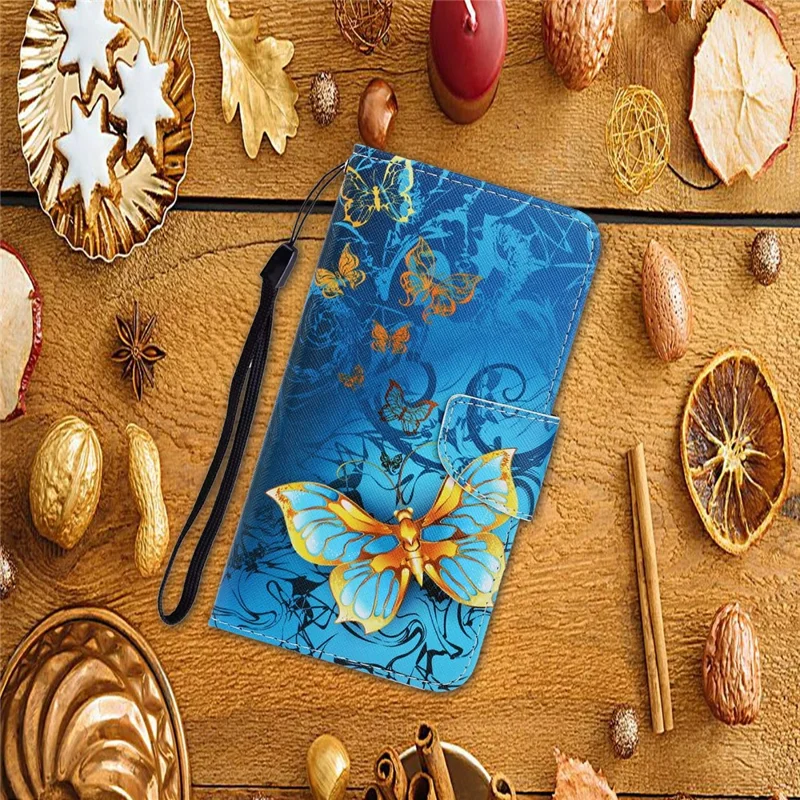 Pattern Printing Leather Stand Case with Card Slots for Xiaomi Mi Note 10/Mi Note 10 Pro - Butterflies