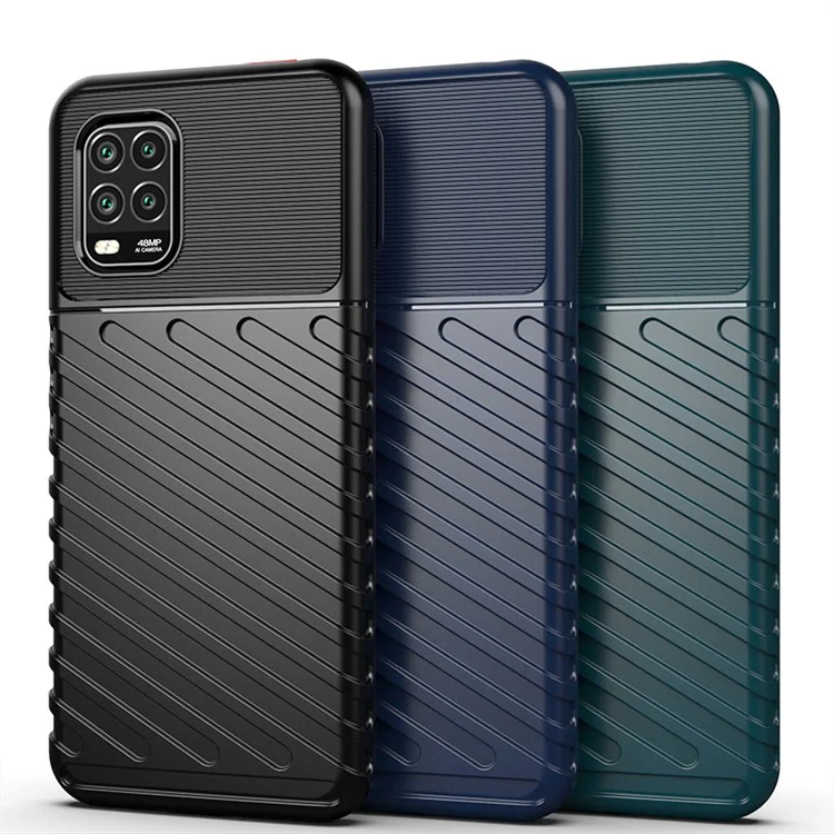 Thunder Series Twill Surface TPU Case for Xiaomi Mi 10 Lite 5G - Black