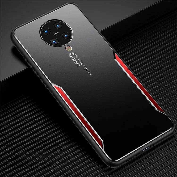 Funda de Carcasa de Aleación de Aluminio Híbrida + TPU para Xiaomi Redmi K30 Pro/Poco F2 Pro - Negro / Rojo
