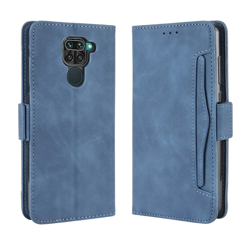 Slots De Múltiples Tarjeta De Cuero Concha única Para Xiaomi Redmi Note 9 / Redmi 10x 4g - Azul
