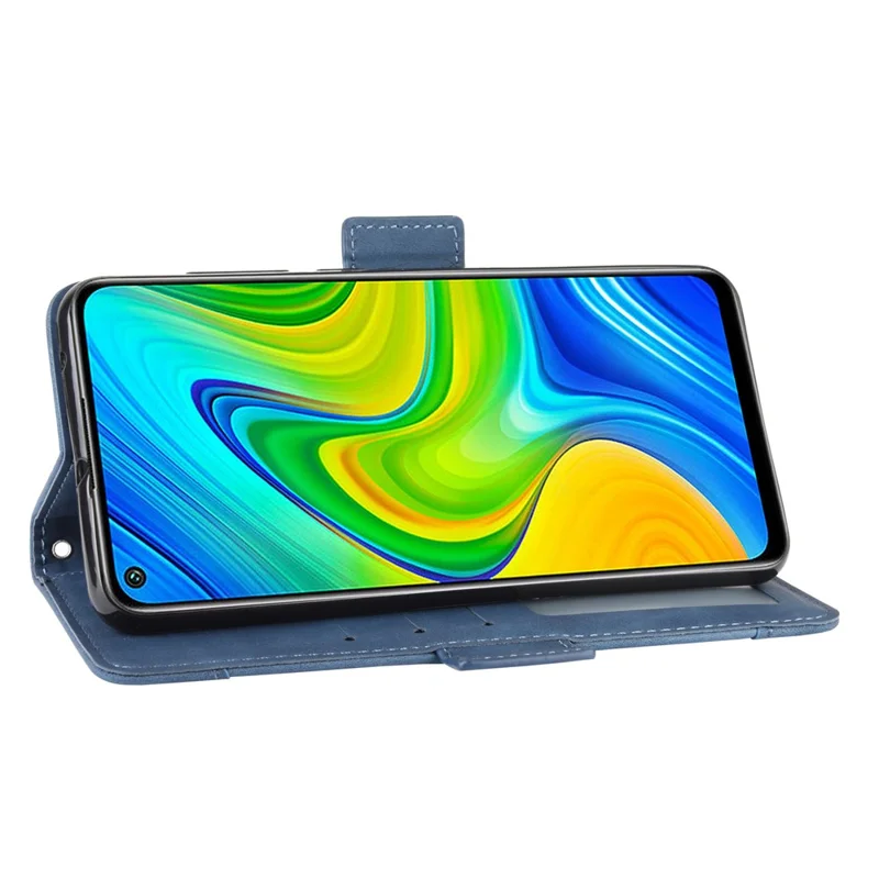Slots De Múltiples Tarjeta De Cuero Concha única Para Xiaomi Redmi Note 9 / Redmi 10x 4g - Azul