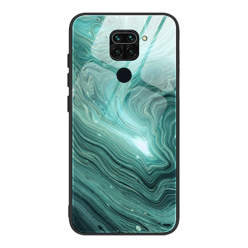 Marble Texture Glass Back + TPU Hybrid Case for Xiaomi Redmi Note 9 - DL02