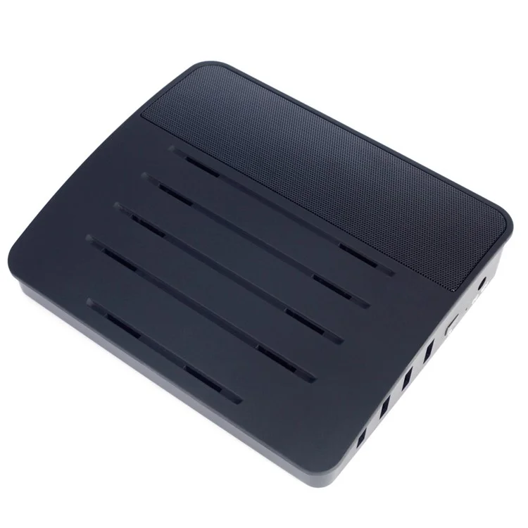 Four USB Surge Protection Charging Dock Built-in Bluetooth Speaker with AUX-in - Black / Japan Plug