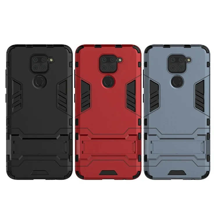 2 Sur 1 pc + Tpu Whit Water Avec Kickstand Pour Xiaomi Redmi Note 9 / Redmi 10x 4g - Rouge