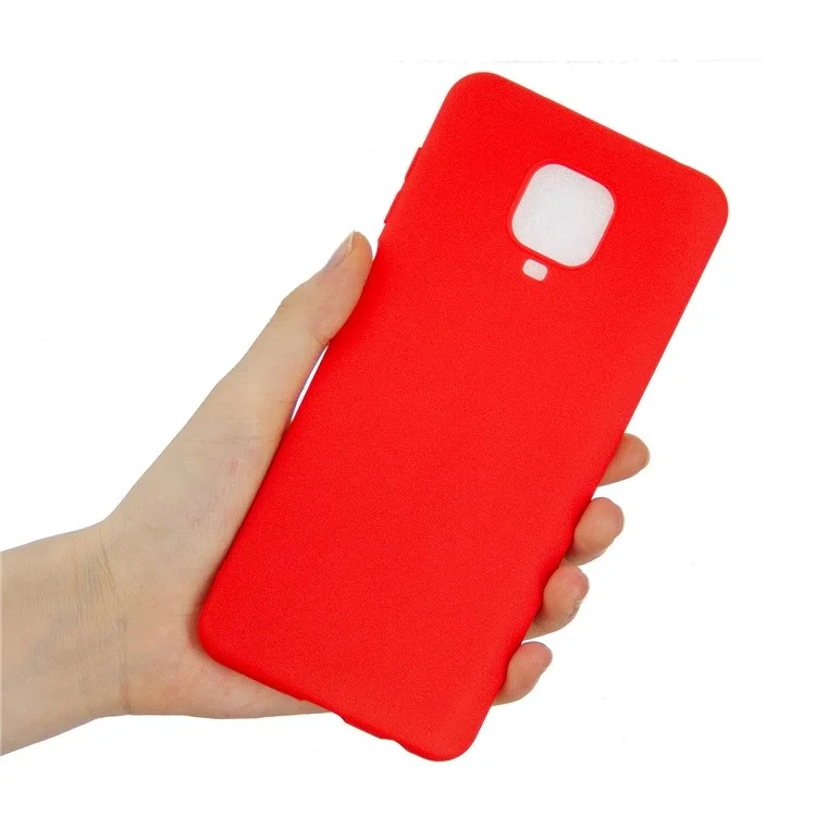 Candy Color Soft TPU Phone Case for Xiaomi Redmi Note 9S/9 Pro/9 Pro Max - Red