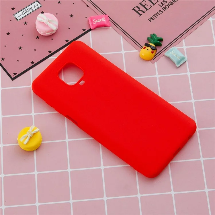 Candy Color Soft TPU Phone Case for Xiaomi Redmi Note 9S/9 Pro/9 Pro Max - Red