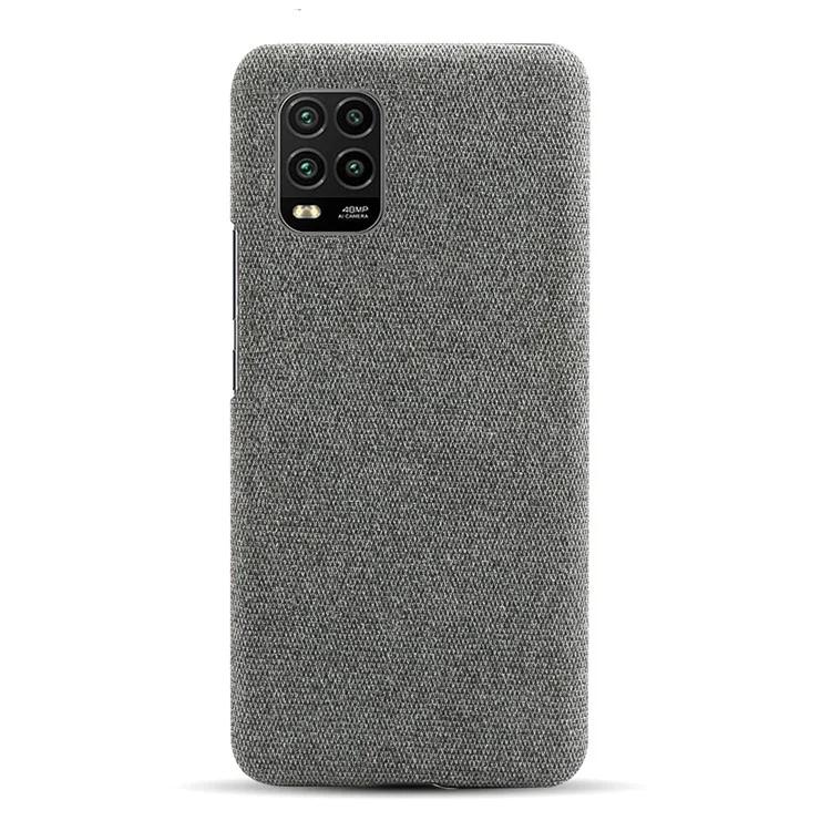 KSQ Cloth Skin PC Protective Shell for Xiaomi Mi 10 Lite 5G - Dark Grey