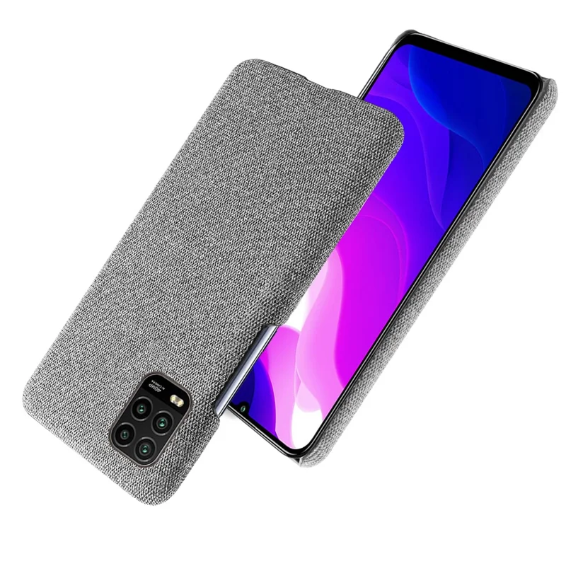 Cloth Skin PC Protective Shell for Xiaomi Mi 10 Lite 5G - Light Grey
