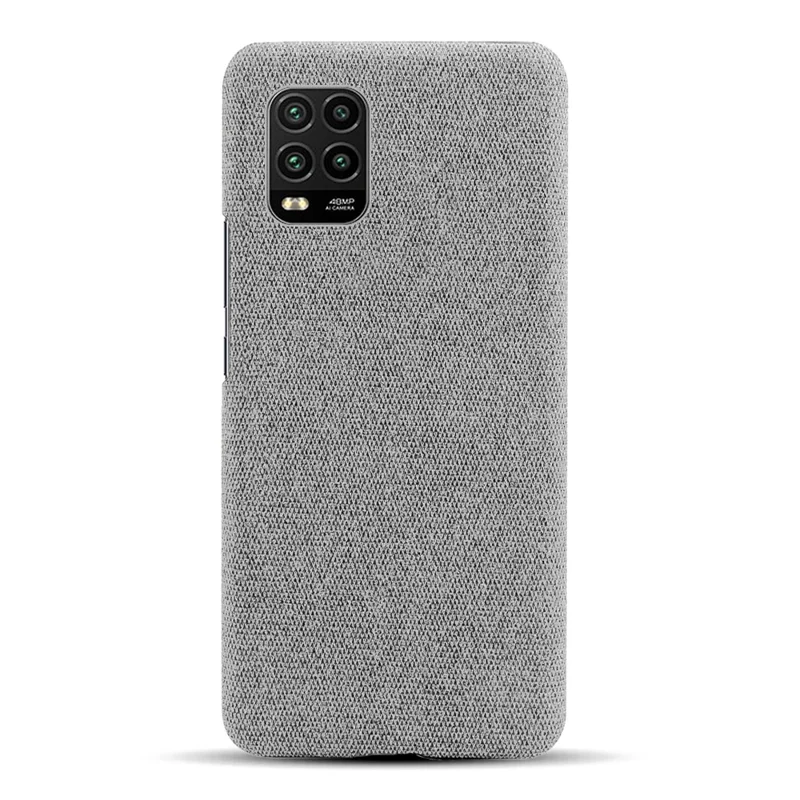 Cloth Skin PC Protective Shell for Xiaomi Mi 10 Lite 5G - Light Grey