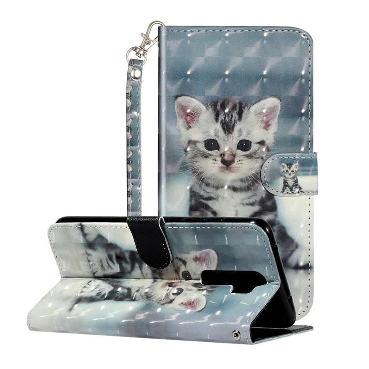 Motif de Décoration de Spot Léger Princement de Couverture en Cuir du Portefeuille Pour Xiaomi Redmi Note 8 Pro - Chat