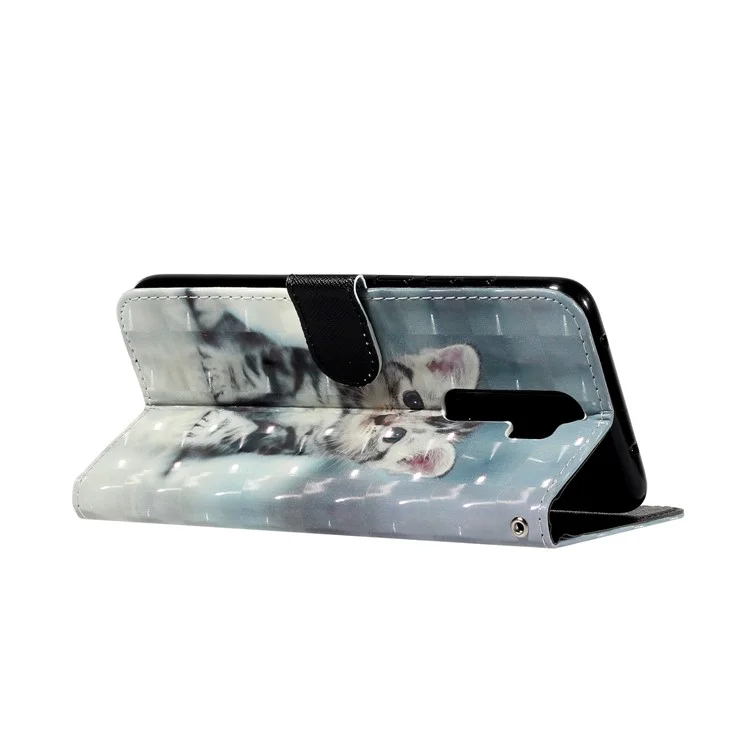 Motif de Décoration de Spot Léger Princement de Couverture en Cuir du Portefeuille Pour Xiaomi Redmi Note 8 Pro - Chat