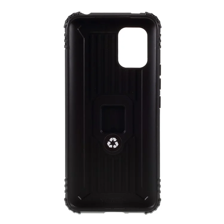 Caso de TPU Anti-grop Com Anel de Dedo Kickstand Para Xiaomi Mi 10 Lite 5g/mi 10 Juventude 5g - Preto