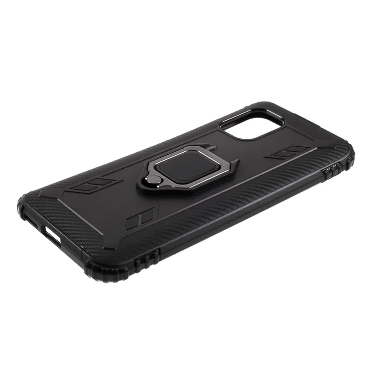 Coque anti-goutte en TPU avec bague de doigt et support pour Xiaomi Mi 10 Lite 5G/Mi 10 Youth 5G - Noir