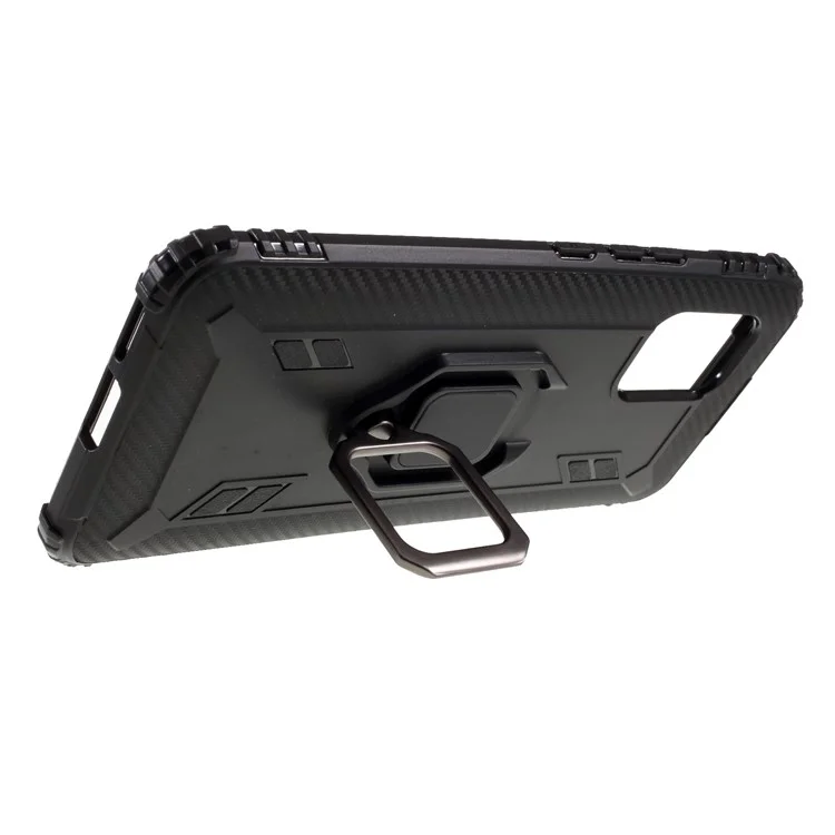 Coque anti-goutte en TPU avec bague de doigt et support pour Xiaomi Mi 10 Lite 5G/Mi 10 Youth 5G - Noir
