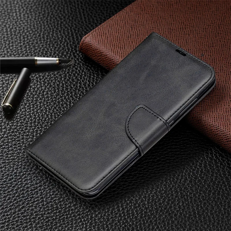Wallet Stand PU Leather Phone Case for Xiaomi Redmi Note 9/Redmi 10X 4G - Black