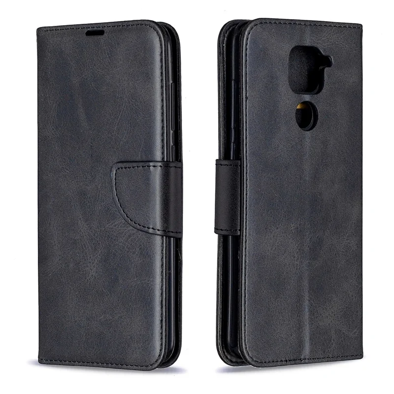 Wallet Stand PU Leather Phone Case for Xiaomi Redmi Note 9/Redmi 10X 4G - Black