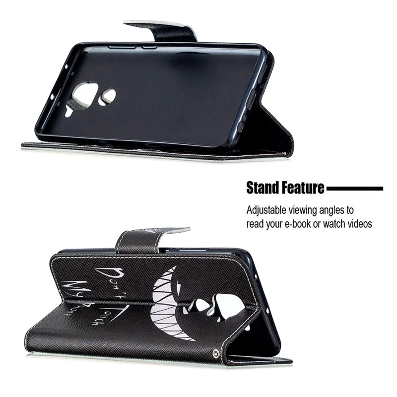 Pattern Printing Leather Case with Stand Wallet for Xiaomi Redmi Note 9/Redmi 10X 4G - Don't Touch My Phone