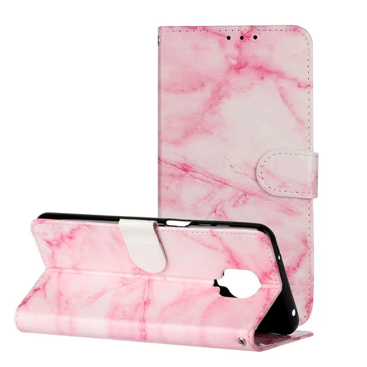 Case de Impresión de Patrones Cubierta de Teléfono Celular de la Billetera de Cuero Para Xiaomi Redmi Note 9S/9 Pro/9 Pro Max - Rosado