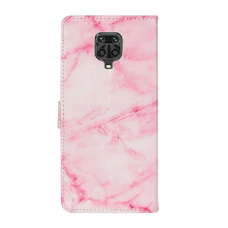 Case de Impresión de Patrones Cubierta de Teléfono Celular de la Billetera de Cuero Para Xiaomi Redmi Note 9S/9 Pro/9 Pro Max - Rosado
