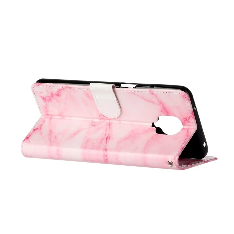 Case de Impresión de Patrones Cubierta de Teléfono Celular de la Billetera de Cuero Para Xiaomi Redmi Note 9S/9 Pro/9 Pro Max - Rosado