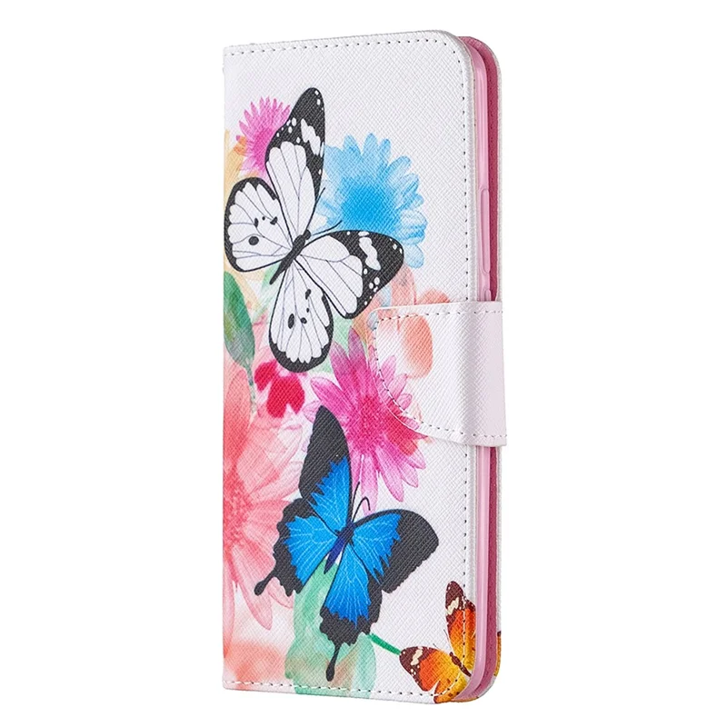 Printing Skin Leather Cell Phone Shell for Xiaomi Redmi 9 - Butterfly