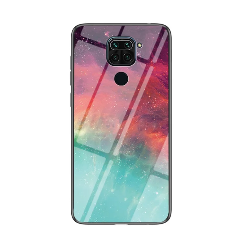 Starry Sky Hybrid Tempered Glass + PC + TPU Protection Case for Xiaomi Redmi Note 9/10X 4G - Color Sky