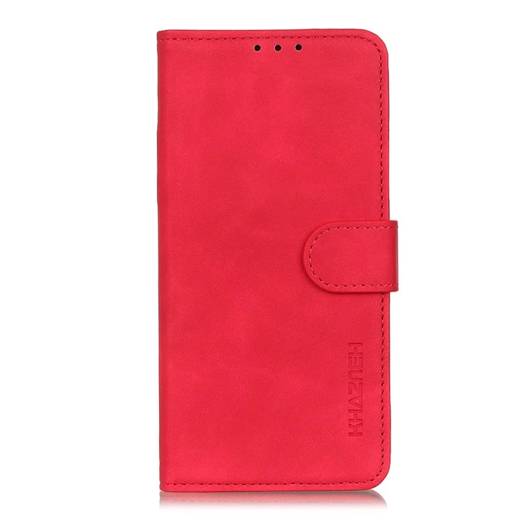 KHAZNEH Étui en cuir pour porte-monnaie debout Retro pour Xiaomi Redmi 9C / 9C NFC - Rouge