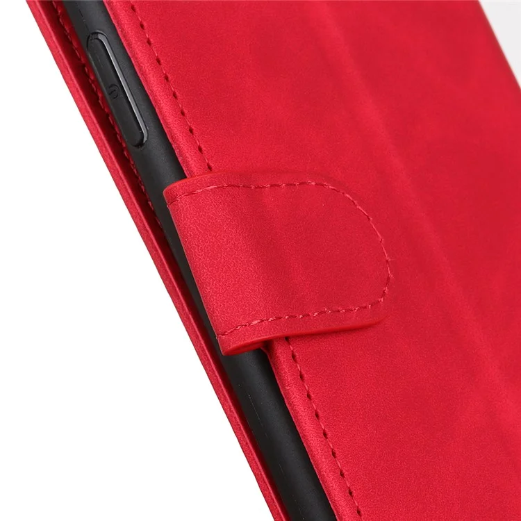 Khazneh Lederschalen -brieftasche Retro -hülle Für Xiaomi Redmi 9C/9C NFC - Rot