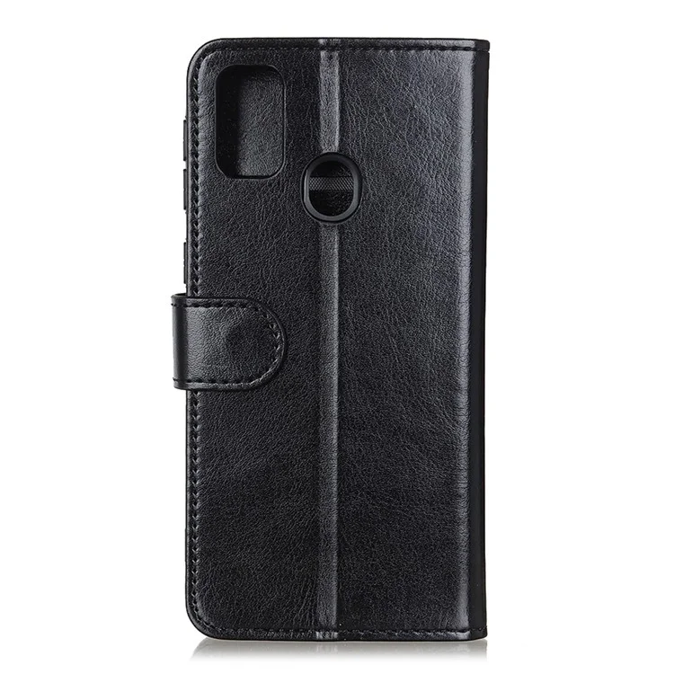 Crazy Horse Wallet Stand Leder Telefonabdeckung Für Xiaomi Redmi 9C/9C NFC - Schwarz