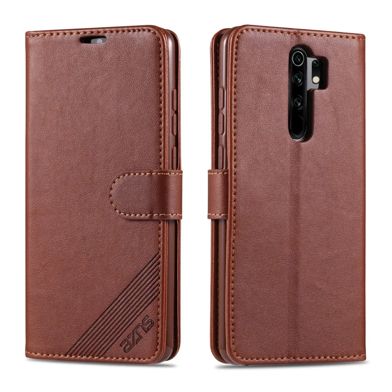 AZNS Phone Shell Leather Shell for Xiaomi Redmi 9 - Brown