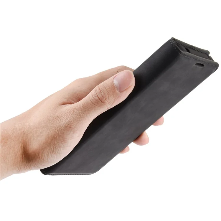 Silky Touch Leder Brieftasche Hülle Für Xiaomi Redmi 9 - Schwarz