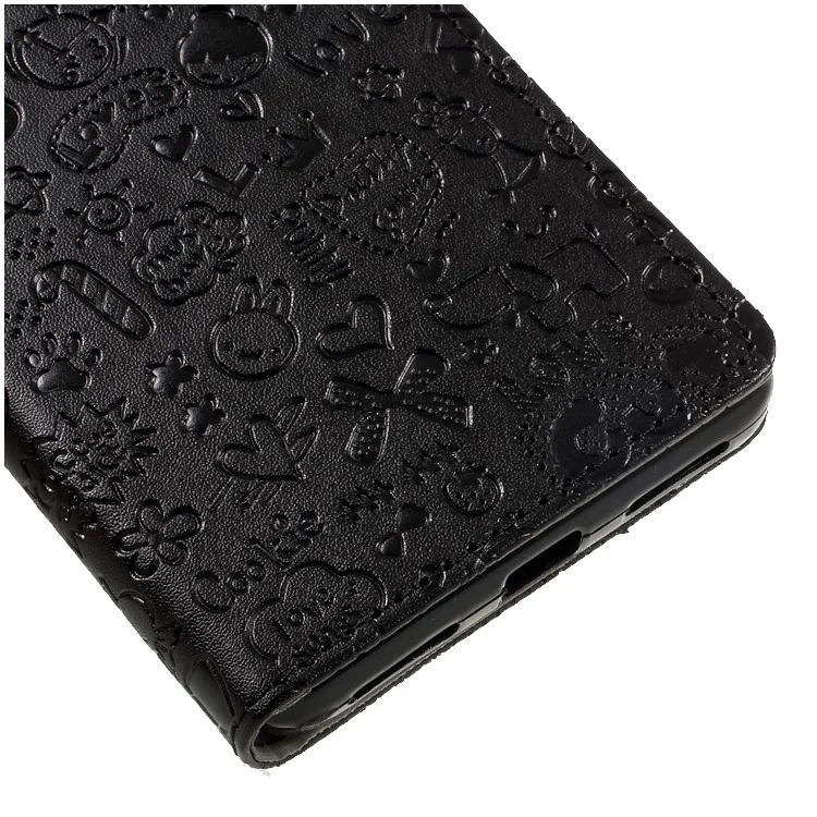 For Xiaomi Redmi Note 4 Cartoon Graffiti Wallet Leather Case Phone Accessory - Black