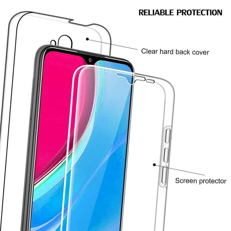 Hybrid PET + TPU + Acrylic Clear Full Coverage Case for Xiaomi Redmi 9