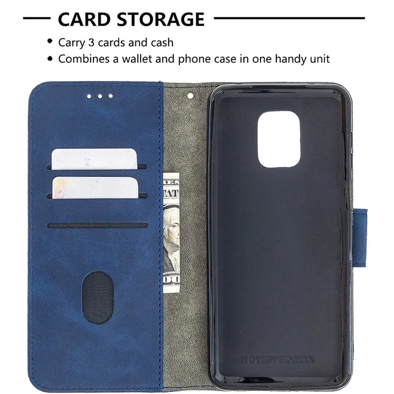 Crocodile Skin Leather Shell for Xiaomi Redmi Note 9S/Redmi Note 9 Pro Max/Redmi Note 9 Pro - Blue