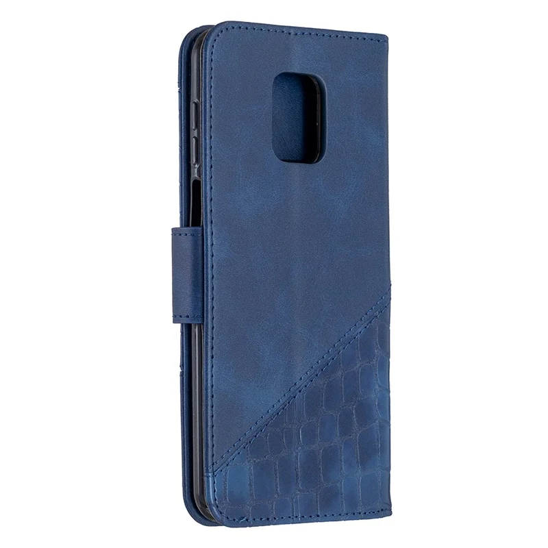 Crocodile Skin Leather Shell for Xiaomi Redmi Note 9S/Redmi Note 9 Pro Max/Redmi Note 9 Pro - Blue