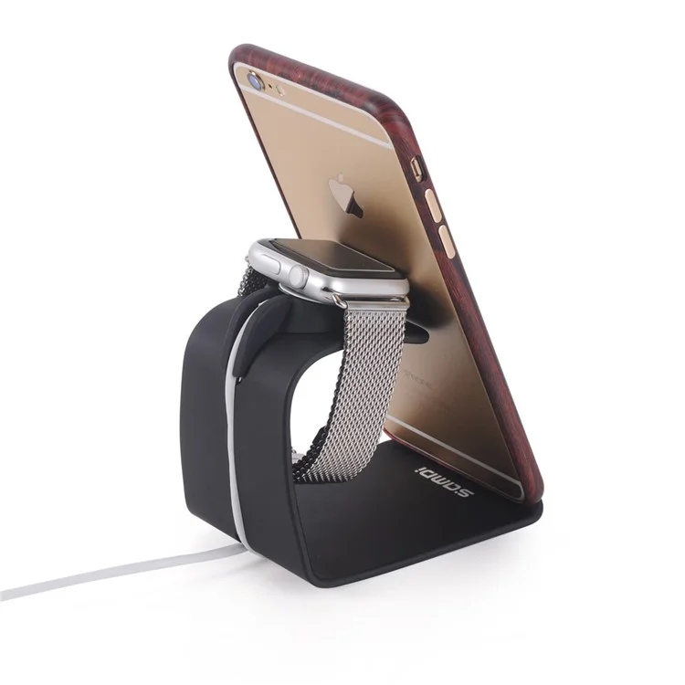 SAMDI U-shaped Metal Desktop Holder Charging Stand for Apple Watch, iPhone etc. - Black