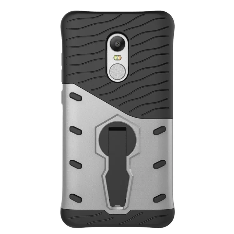 360-Degree Rotating Kickstand PC + TPU Case for Xiaomi Redmi Note 4 / Note 4X - Silver