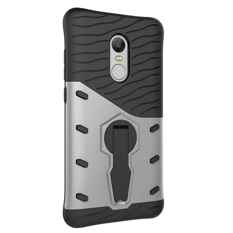 360-Degree Rotating Kickstand PC + TPU Case for Xiaomi Redmi Note 4 / Note 4X - Silver