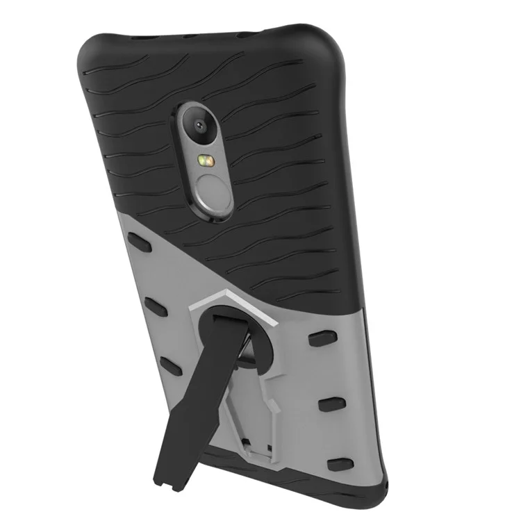 360-Degree Rotating Kickstand PC + TPU Case for Xiaomi Redmi Note 4 / Note 4X - Silver